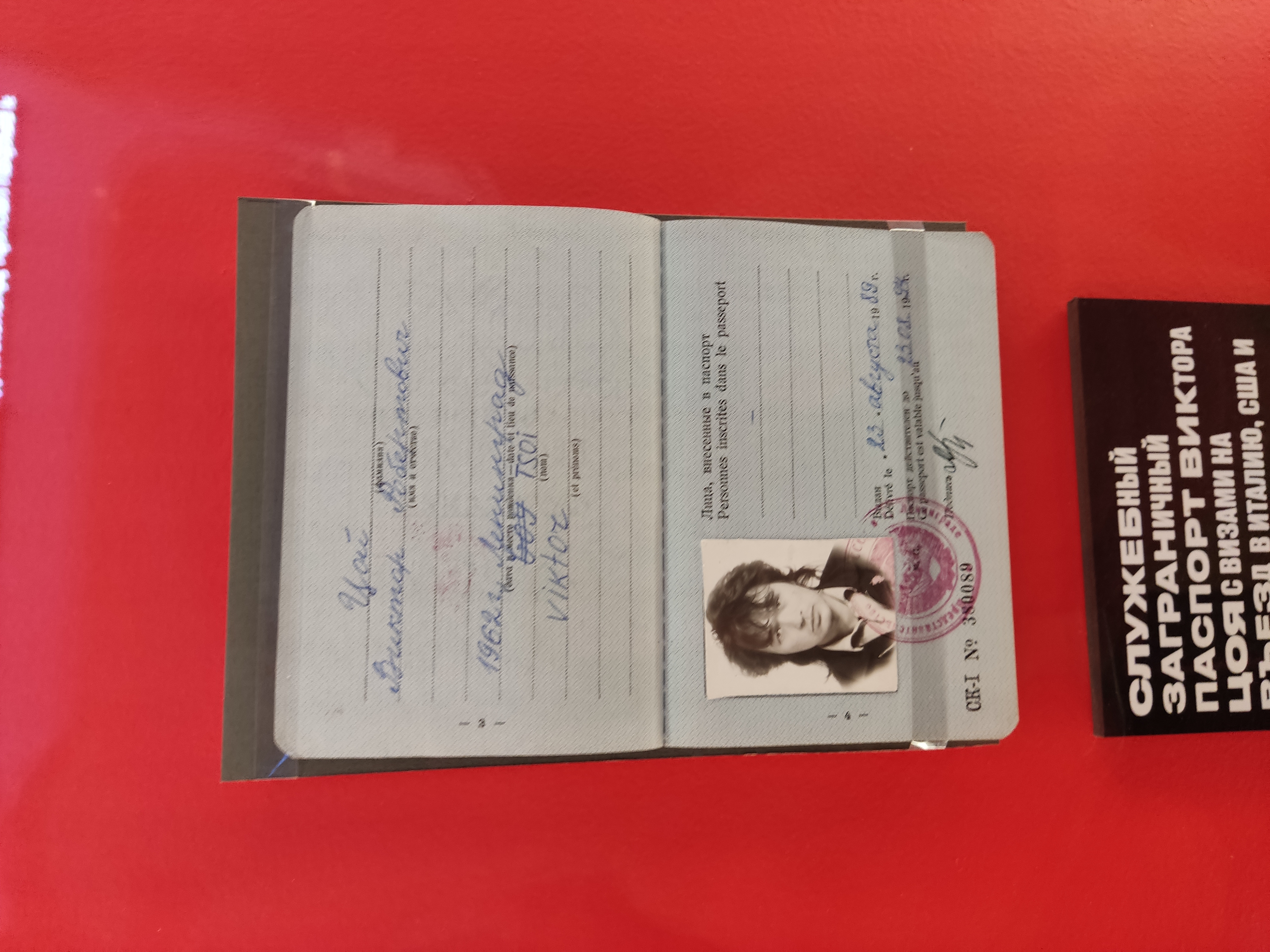 Паспорт Цоя, сфоткал на выставке в московском Манеже